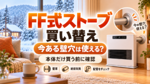 FF式ストーブの買い替え｜今ある壁穴は使える？本体だけ買う前に確認すること
