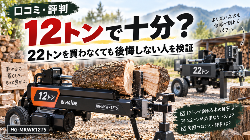 HG-MKWR12TSの口コミ・評判｜12トンで十分？22トンを買わなくても後悔しない人を検証