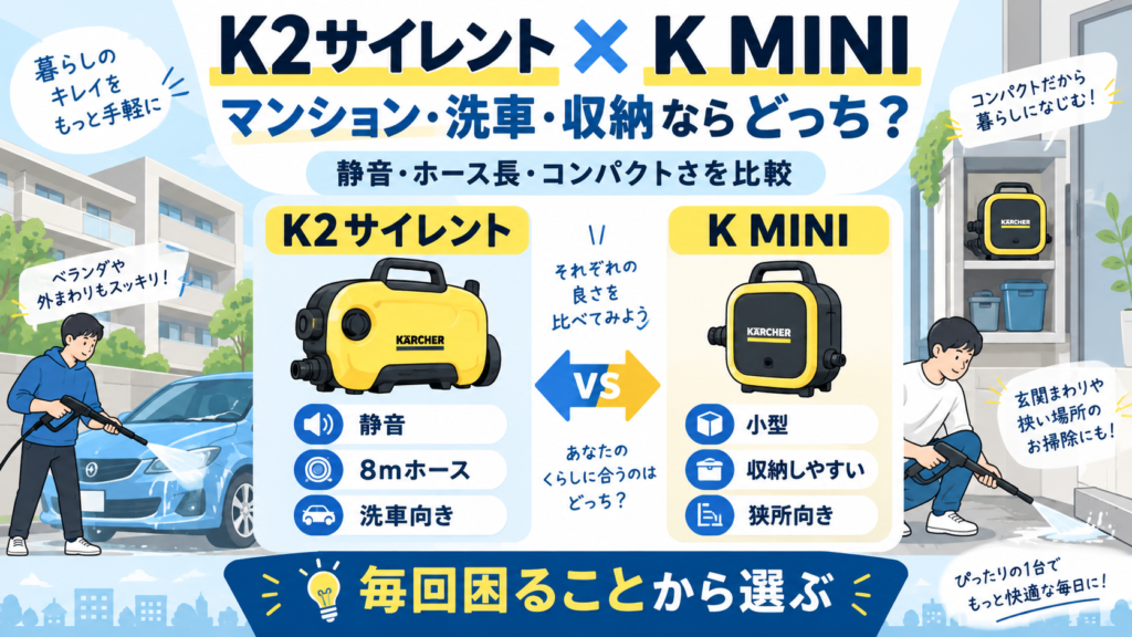 K2サイレントとK MINIの違い｜マンション・洗車・収納ならどっち？