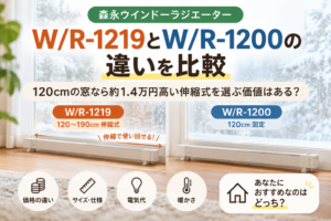 WR-1219とWR-1200の違いを比較｜120cmの窓なら約1.4万円高い伸縮式を選ぶ価値はある？