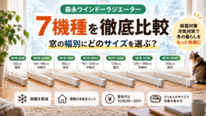 森永ウインドーラジエーター7機種を比較｜窓の幅別にどのサイズを選ぶ？