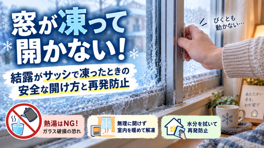 窓が凍って開かない！結露がサッシで凍ったときの安全な開け方と再発防止