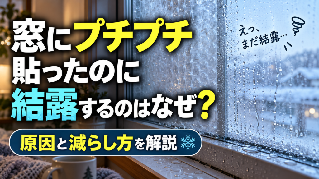 窓にプチプチを貼ったのに結露するのはなぜ？原因と結露を減らす対策